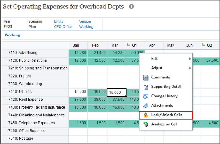 Expense Form with Q1 Utilities Highlighted
